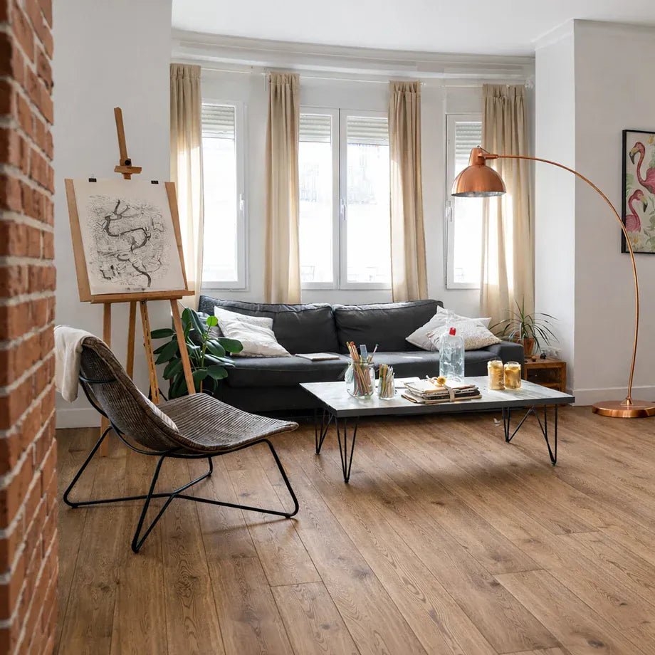 Floorin Oak plank, brushed and oiled in pearl