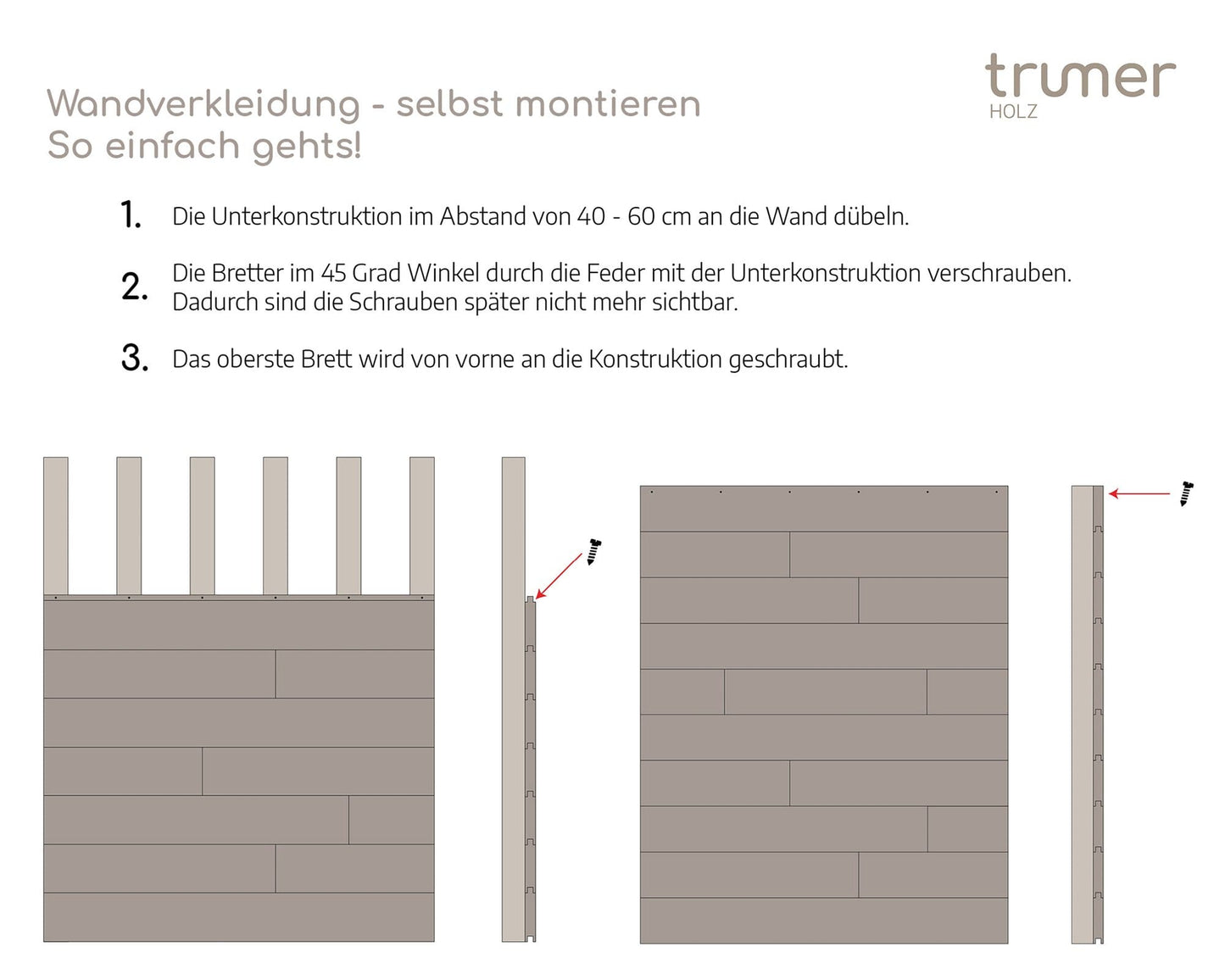 Wand- & Deckenverkleidung Eiche gehackt