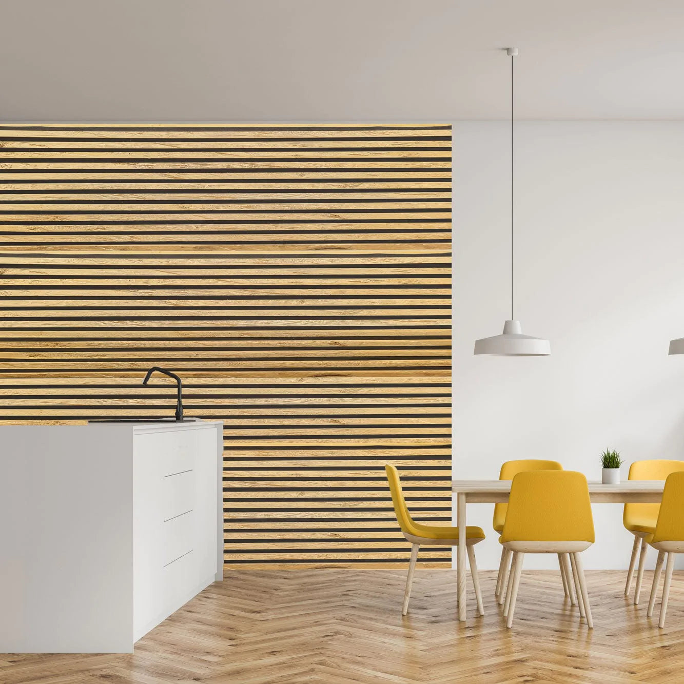 Acoustic panel solid wood chopped oak