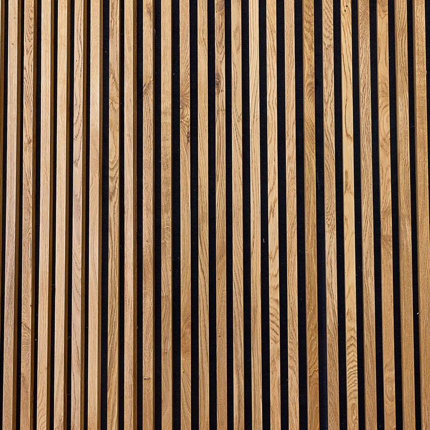 Acoustic panel solid oak wood, smooth and oiled