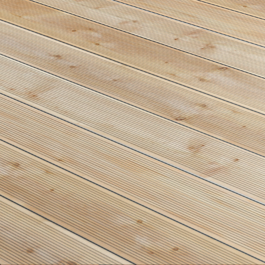 Wooden decking board larch VEH TOP grooved - super strong 28mm!